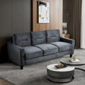 Schwarzes 76,7" Samt-3-Sitzer-Sofa mit Hartholzrahmen und hochdichtem Schaumstoff