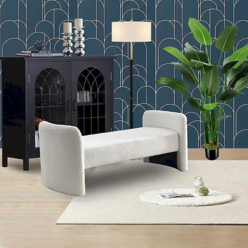 H-förmige, mit Polyester bezogene Bank mit modernem, vielseitigem Design