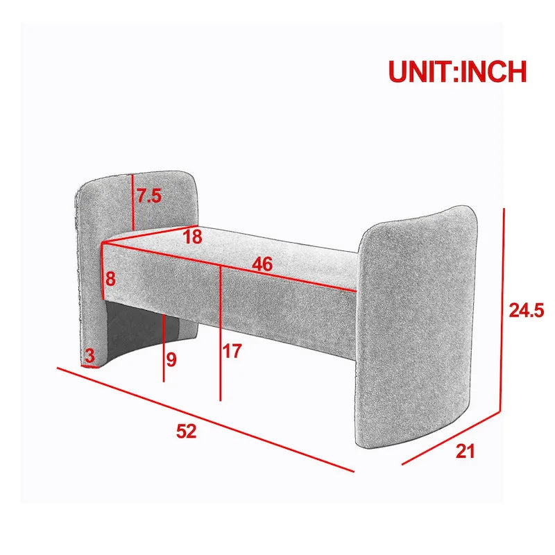 H-förmige, mit Polyester bezogene Bank mit modernem, vielseitigem Design