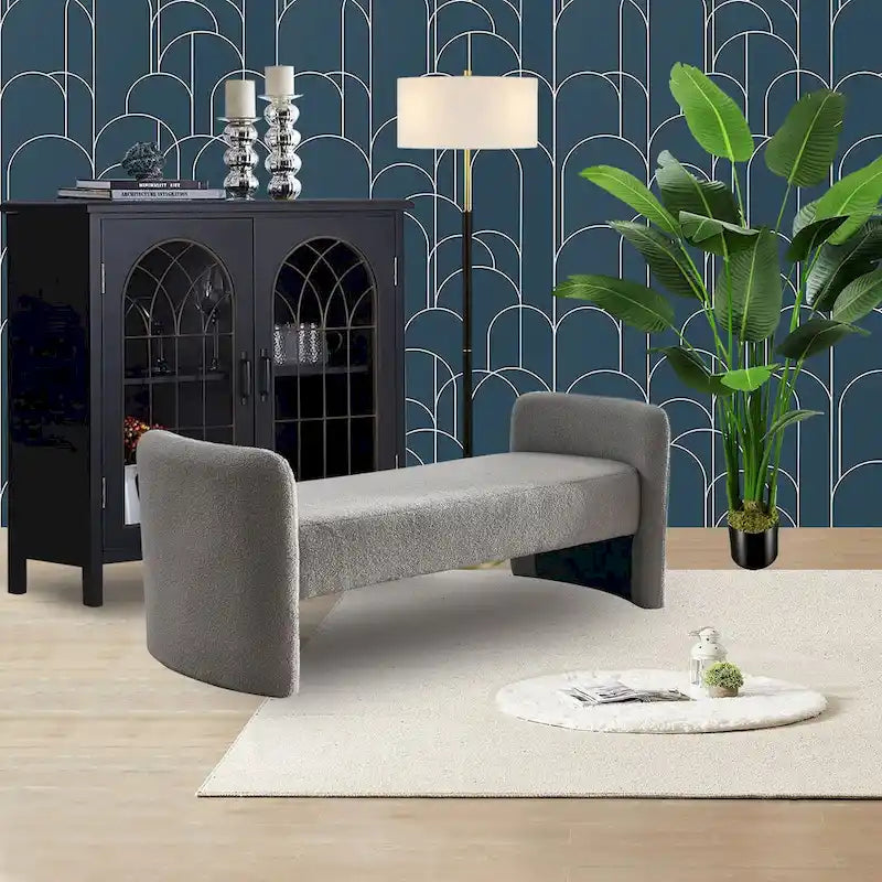 H-förmige, mit Polyester bezogene Bank mit modernem, vielseitigem Design