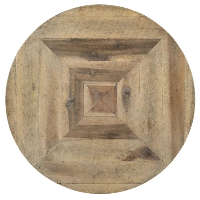 Beistelltisch aus Akazienholz (56 cm Durchmesser), Metallgestell
