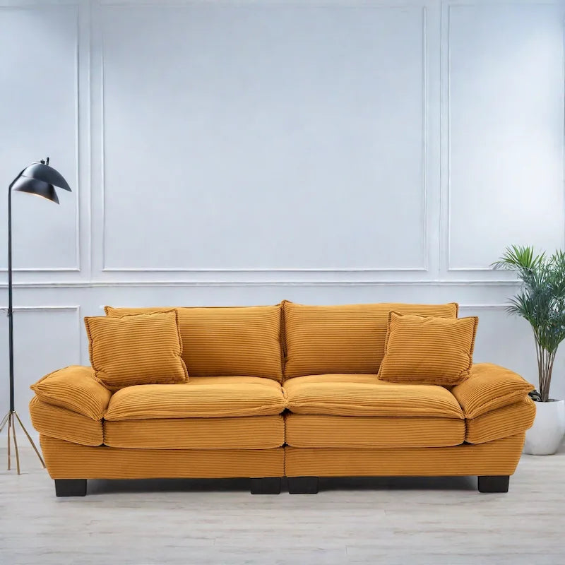 65,5 Polster-3-Sitzer-Sofa mit zwei Kissen und stabiler Konstruktion