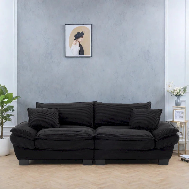 65,5 Polster-3-Sitzer-Sofa mit zwei Kissen und stabiler Konstruktion