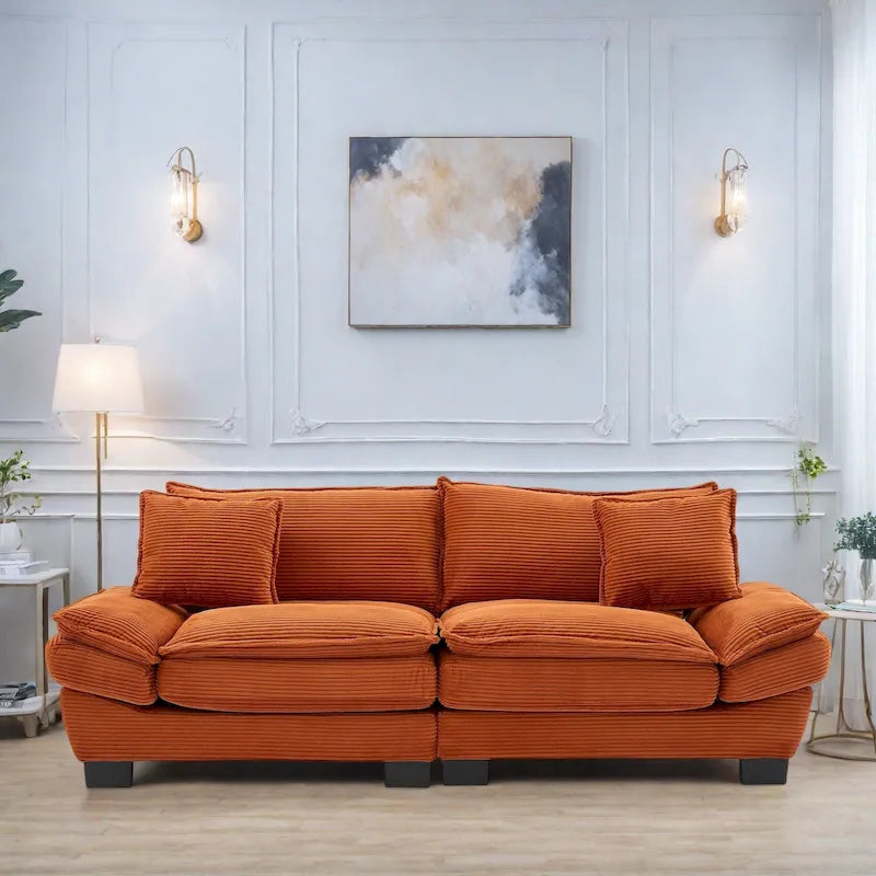 65,5 Polster-3-Sitzer-Sofa mit zwei Kissen und stabiler Konstruktion