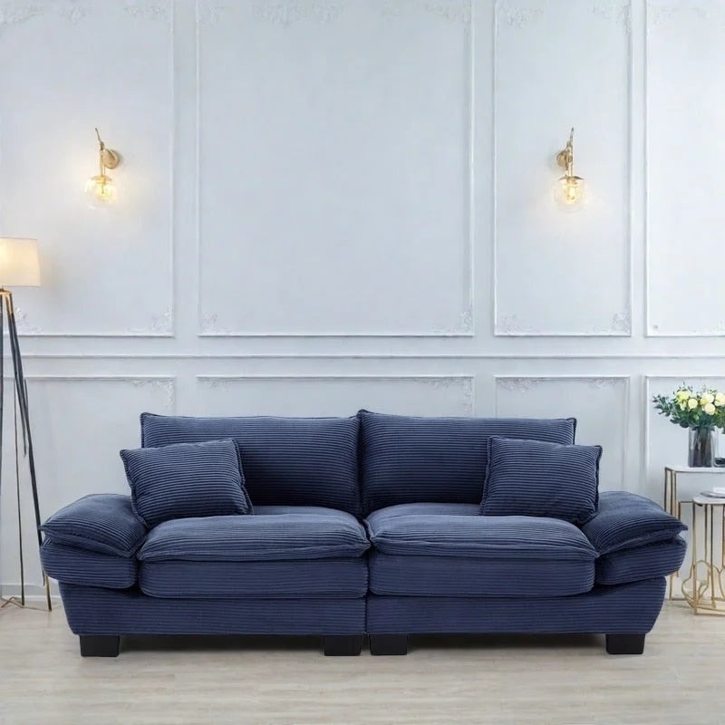 65,5 Polster-3-Sitzer-Sofa mit zwei Kissen und stabiler Konstruktion