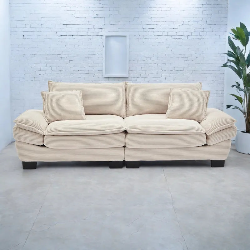 65,5 Polster-3-Sitzer-Sofa mit zwei Kissen und stabiler Konstruktion