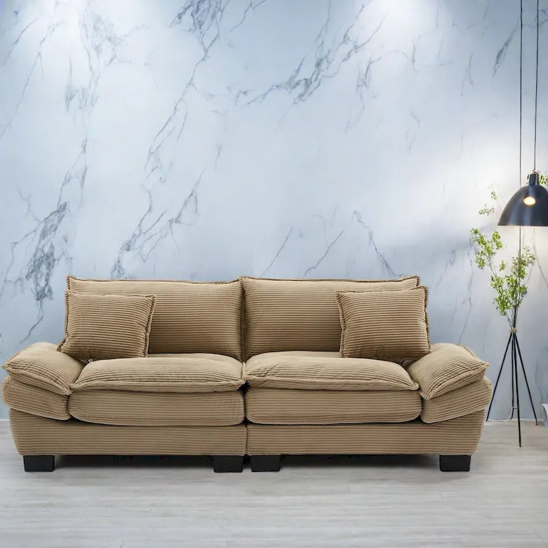 65,5 Polster-3-Sitzer-Sofa mit zwei Kissen und stabiler Konstruktion