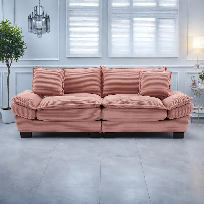 65,5 Polster-3-Sitzer-Sofa mit zwei Kissen und stabiler Konstruktion