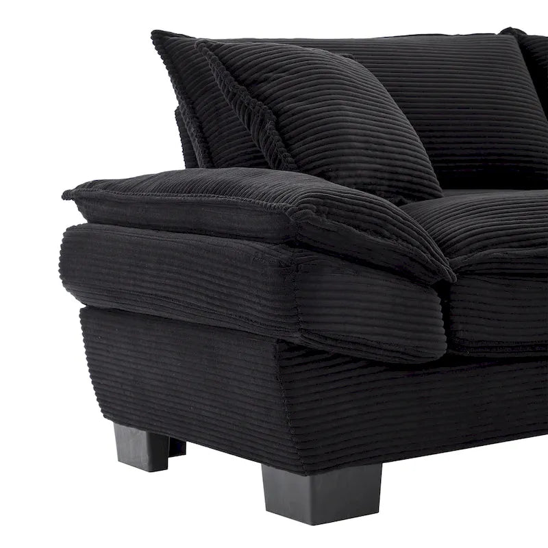 65,5 Polster-3-Sitzer-Sofa mit zwei Kissen und stabiler Konstruktion