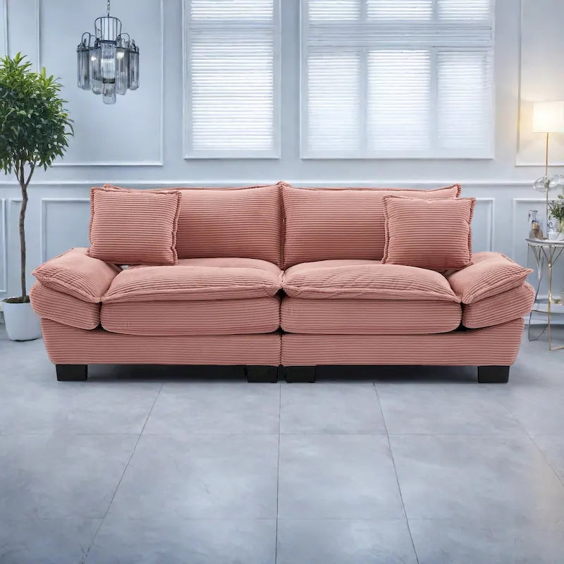 65,5 Polster-3-Sitzer-Sofa mit zwei Kissen und stabiler Konstruktion