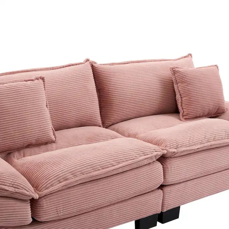 65,5 Polster-3-Sitzer-Sofa mit zwei Kissen und stabiler Konstruktion