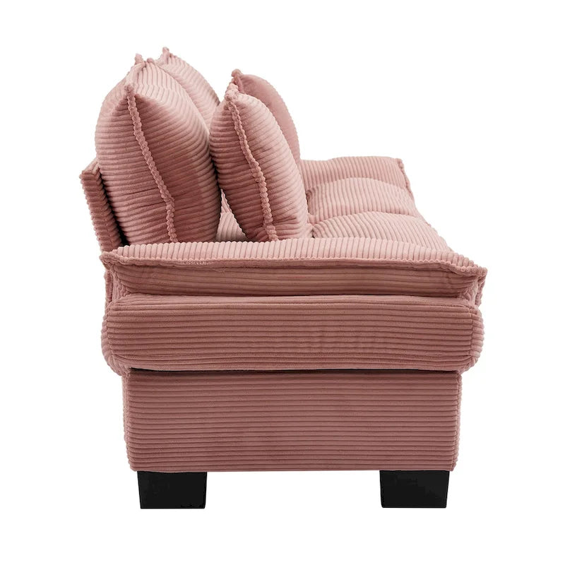 65,5 Polster-3-Sitzer-Sofa mit zwei Kissen und stabiler Konstruktion
