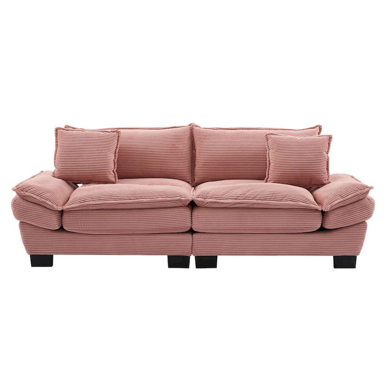 65,5 Polster-3-Sitzer-Sofa mit zwei Kissen und stabiler Konstruktion