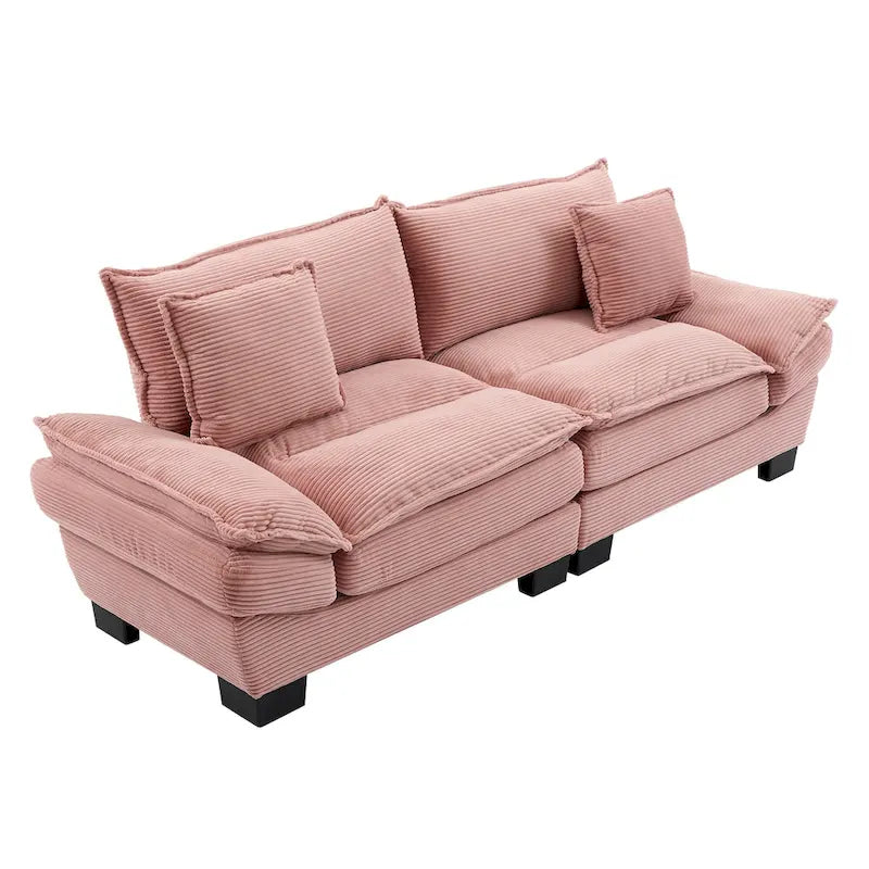 65,5 Polster-3-Sitzer-Sofa mit zwei Kissen und stabiler Konstruktion
