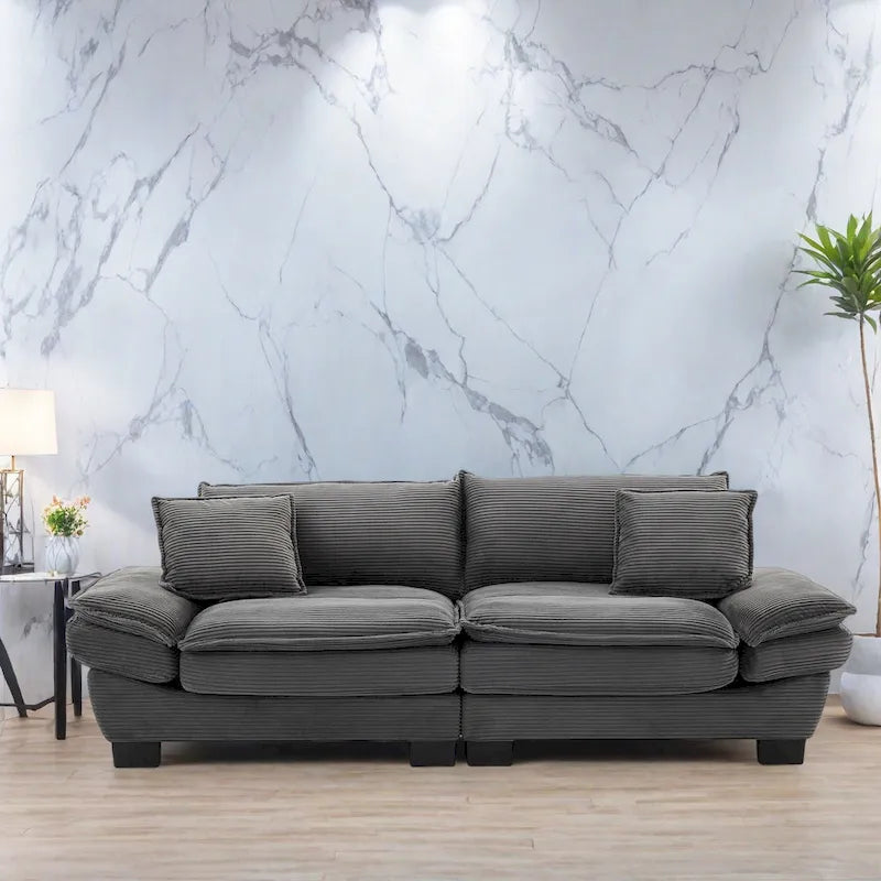 65,5 Polster-3-Sitzer-Sofa mit zwei Kissen und stabiler Konstruktion