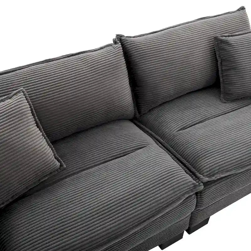65,5 Polster-3-Sitzer-Sofa mit zwei Kissen und stabiler Konstruktion