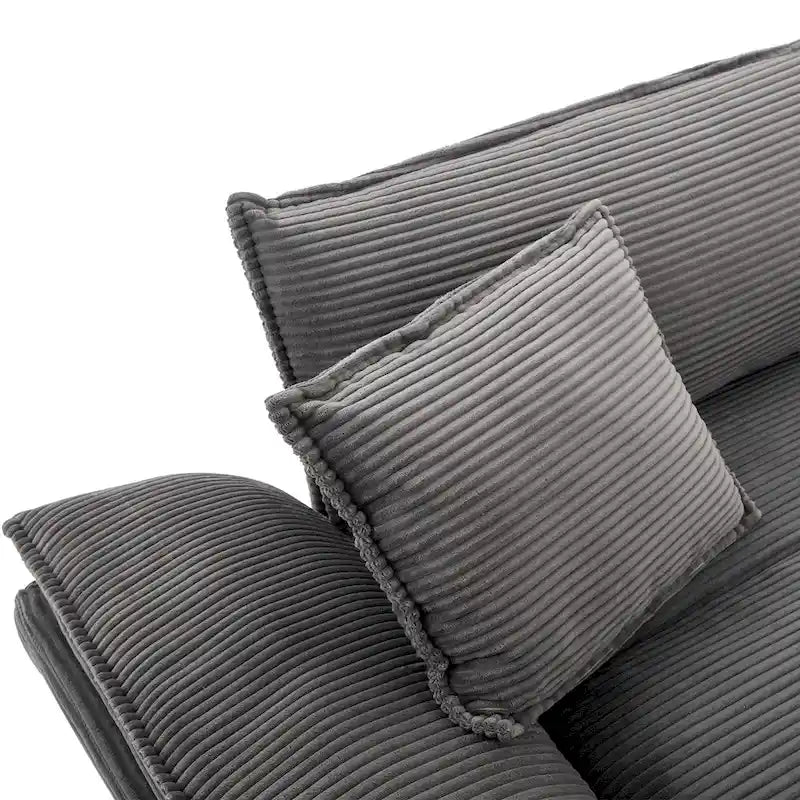 65,5 Polster-3-Sitzer-Sofa mit zwei Kissen und stabiler Konstruktion