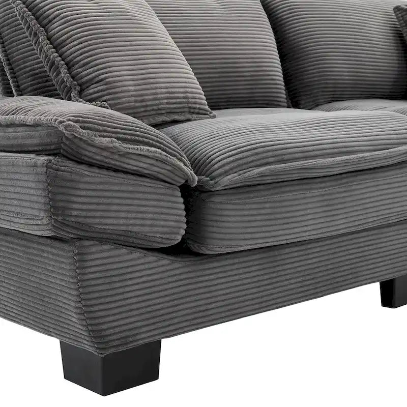 65,5 Polster-3-Sitzer-Sofa mit zwei Kissen und stabiler Konstruktion