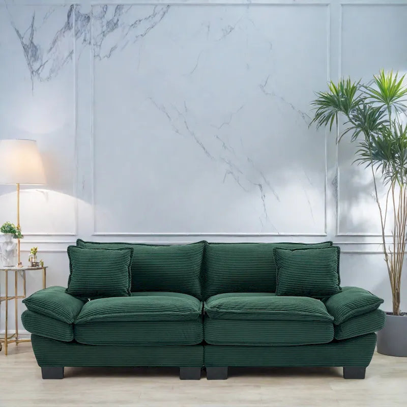 65,5 Polster-3-Sitzer-Sofa mit zwei Kissen und stabiler Konstruktion