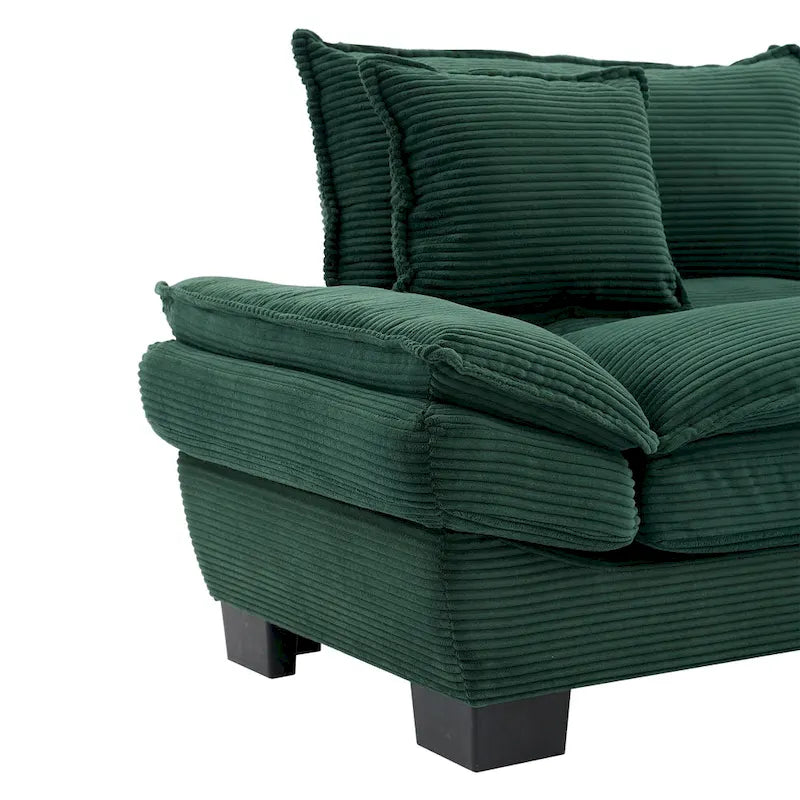 65,5 Polster-3-Sitzer-Sofa mit zwei Kissen und stabiler Konstruktion