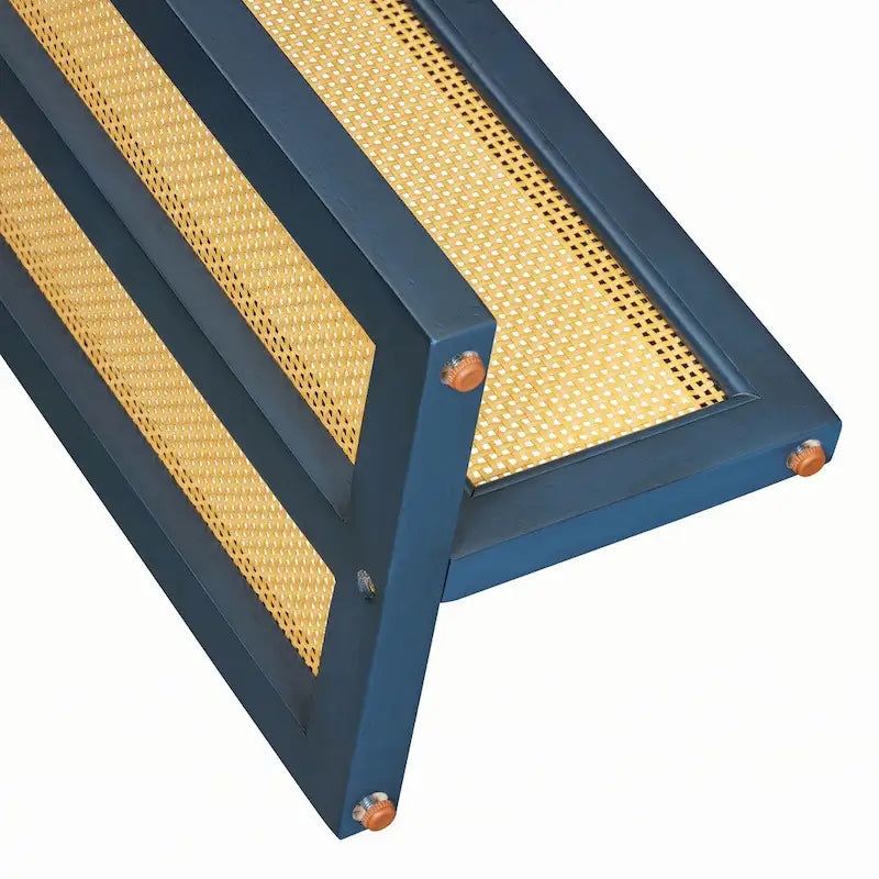 Bauernhaus Rattan Konsolentisch Beistelltisch, Marineblau