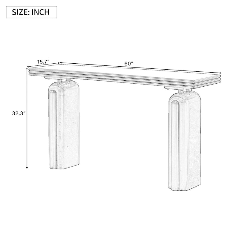 60 Langer Konsolentisch, Akzenttisch für den Eingangsbereich, Wohnzimmer, Flur