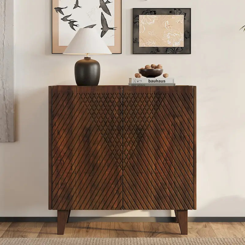 Akzent-Holzschrank mit Stauraum und verstellbarem Regal für das Esszimmer