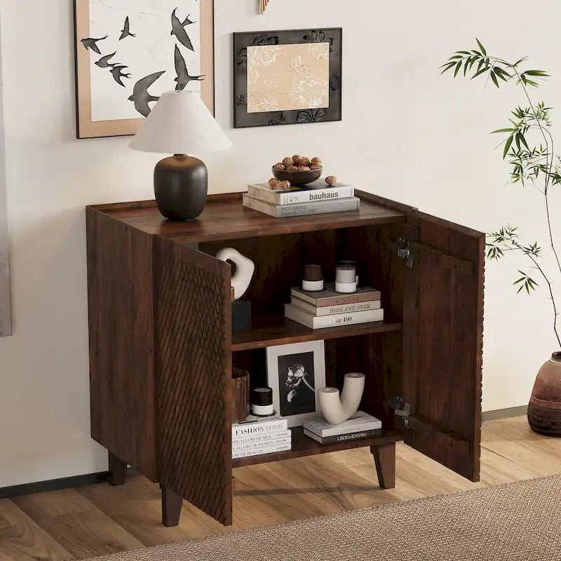 Akzent-Holzschrank mit Stauraum und verstellbarem Regal für das Esszimmer