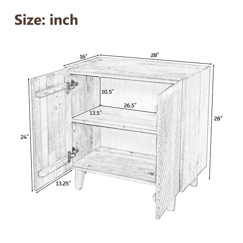 Akzent-Holzschrank mit Stauraum und verstellbarem Regal für das Esszimmer