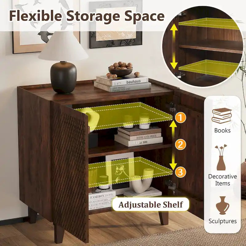 Akzent-Holzschrank mit Stauraum und verstellbarem Regal für das Esszimmer