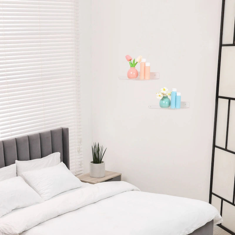 Acryl-Wandregale, Acrylregale für Badezimmer, Schlafzimmer, Wohnzimmer und Küche, Wandregale zur Aufbewahrung, transparent
