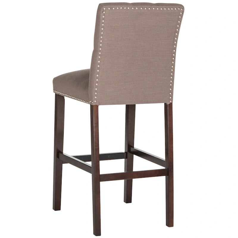 31,5" Barhocker mit getuftetem Bezug und Espresso-Beinen (2er-Set)