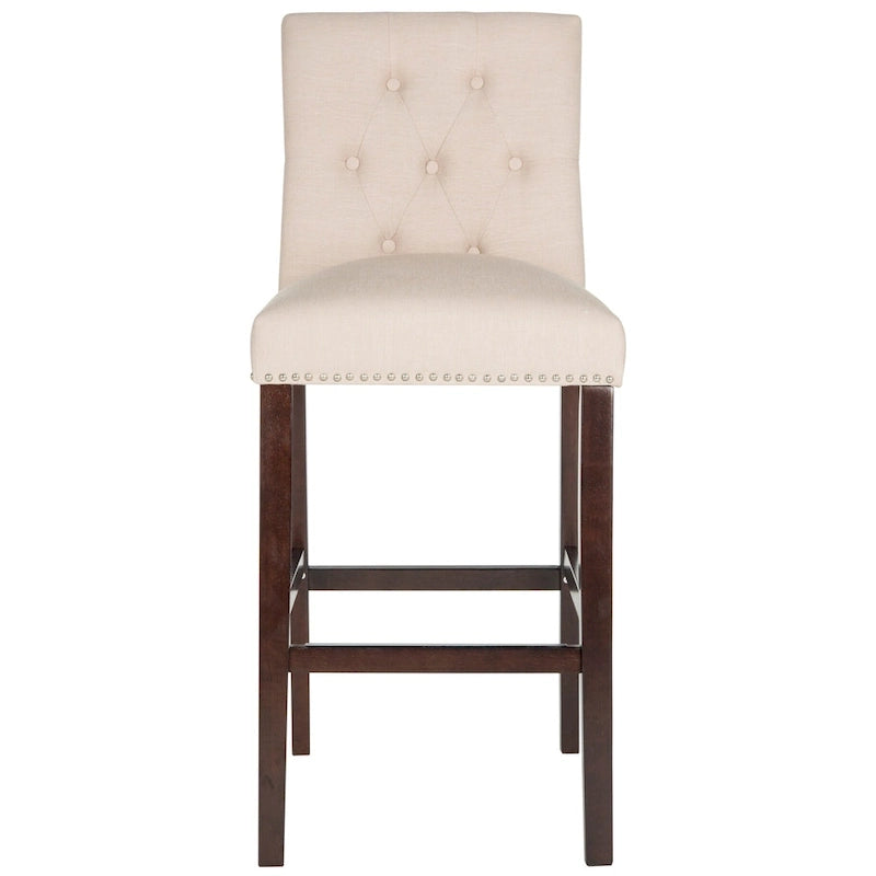 31,5" Barhocker mit getuftetem Bezug und Espresso-Beinen (2er-Set)