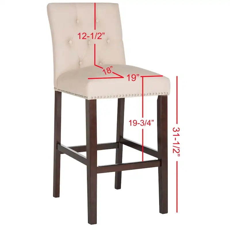 31,5" Barhocker mit getuftetem Bezug und Espresso-Beinen (2er-Set)