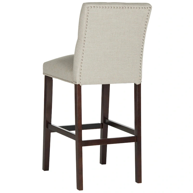31,5" Barhocker mit getuftetem Bezug und Espresso-Beinen (2er-Set)