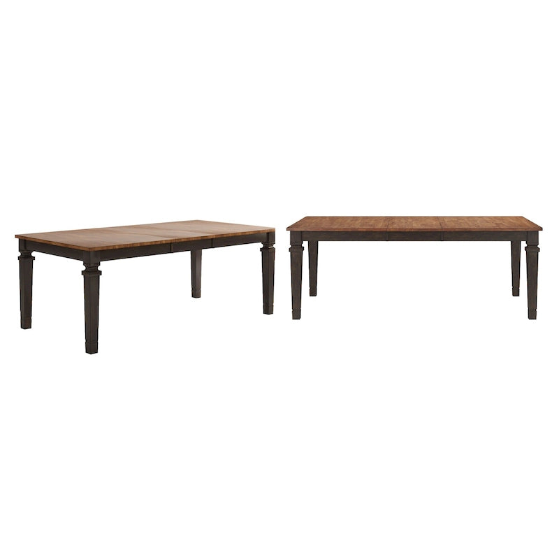 Ausziehbarer Massivholz-Esstisch – Eichendekor, 163-208 cm