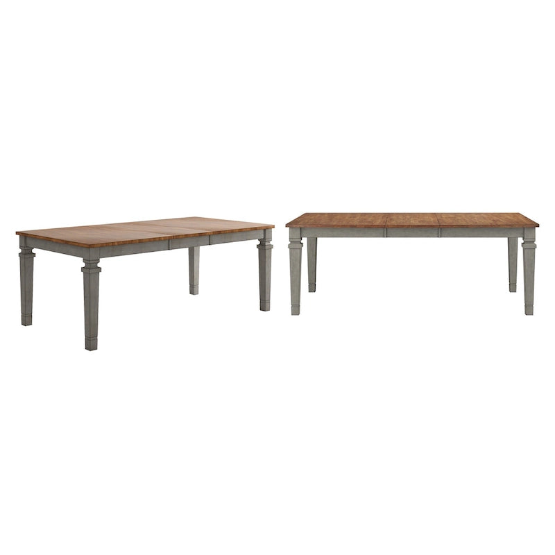 Ausziehbarer Massivholz-Esstisch – Eichendekor, 163-208 cm