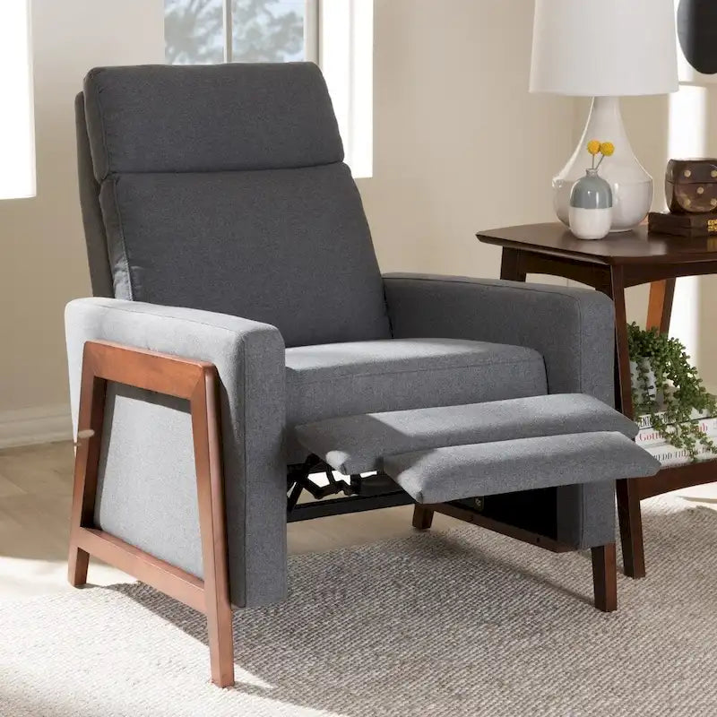 Mid-Century Stoff-Liegesessel