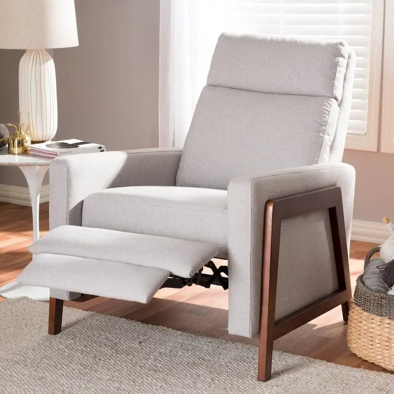 Mid-Century Stoff-Liegesessel