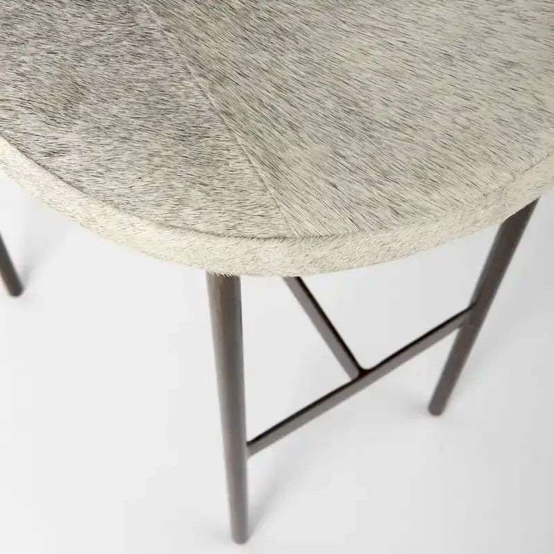 Barhocker mit Sitz aus echtem schwarzem Leder und vernickeltem Metallgestell