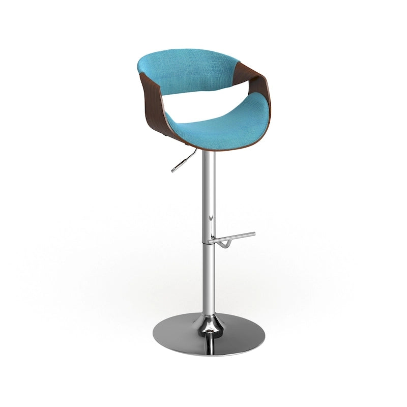 Verstellbarer Barhocker im Mid-Century Modern Stil mit Akzenten aus Walnussholz