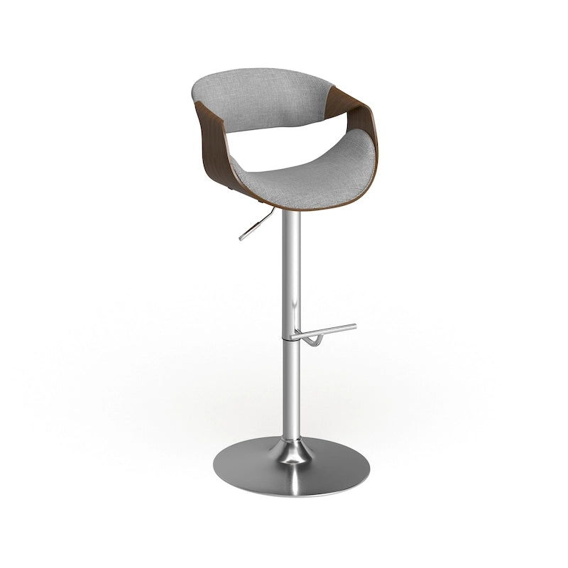 Verstellbarer Barhocker im Mid-Century Modern Stil mit Akzenten aus Walnussholz