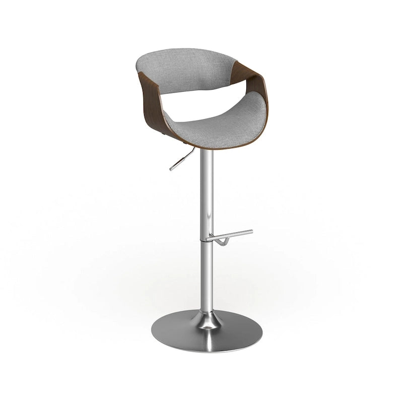 Verstellbarer Barhocker im Mid-Century Modern Stil mit Akzenten aus Walnussholz
