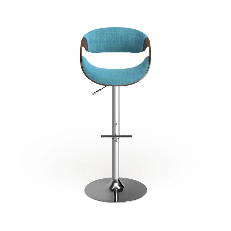 Verstellbarer Barhocker im Mid-Century Modern Stil mit Akzenten aus Walnussholz