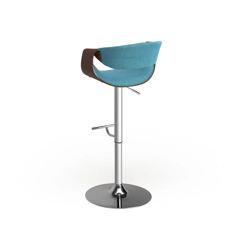 Verstellbarer Barhocker im Mid-Century Modern Stil mit Akzenten aus Walnussholz