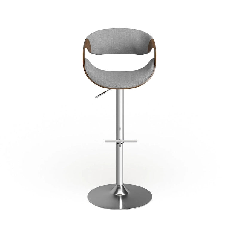 Verstellbarer Barhocker im Mid-Century Modern Stil mit Akzenten aus Walnussholz