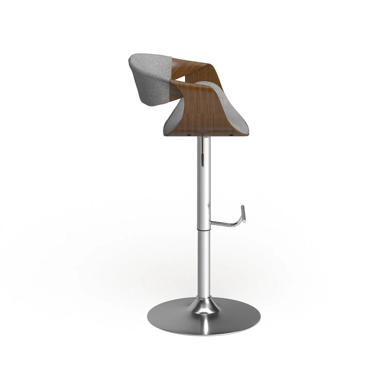 Verstellbarer Barhocker im Mid-Century Modern Stil mit Akzenten aus Walnussholz