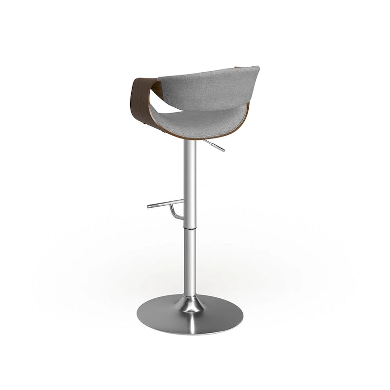 Verstellbarer Barhocker im Mid-Century Modern Stil mit Akzenten aus Walnussholz