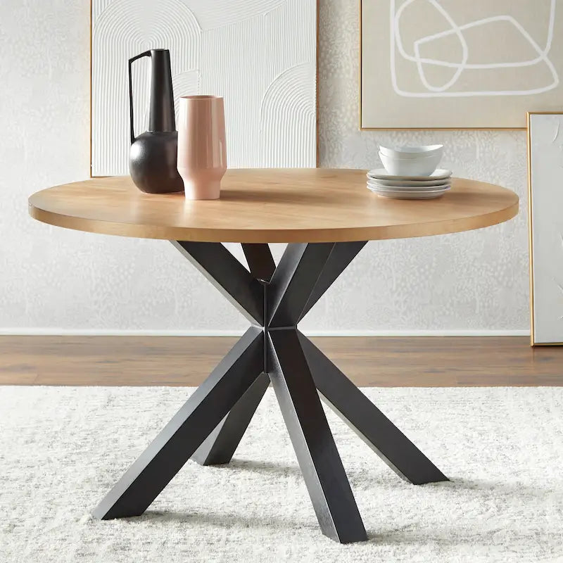 Esstisch im Mid-Century-Stil mit gekreuztem Fuß - 45 Zoll quadratisch