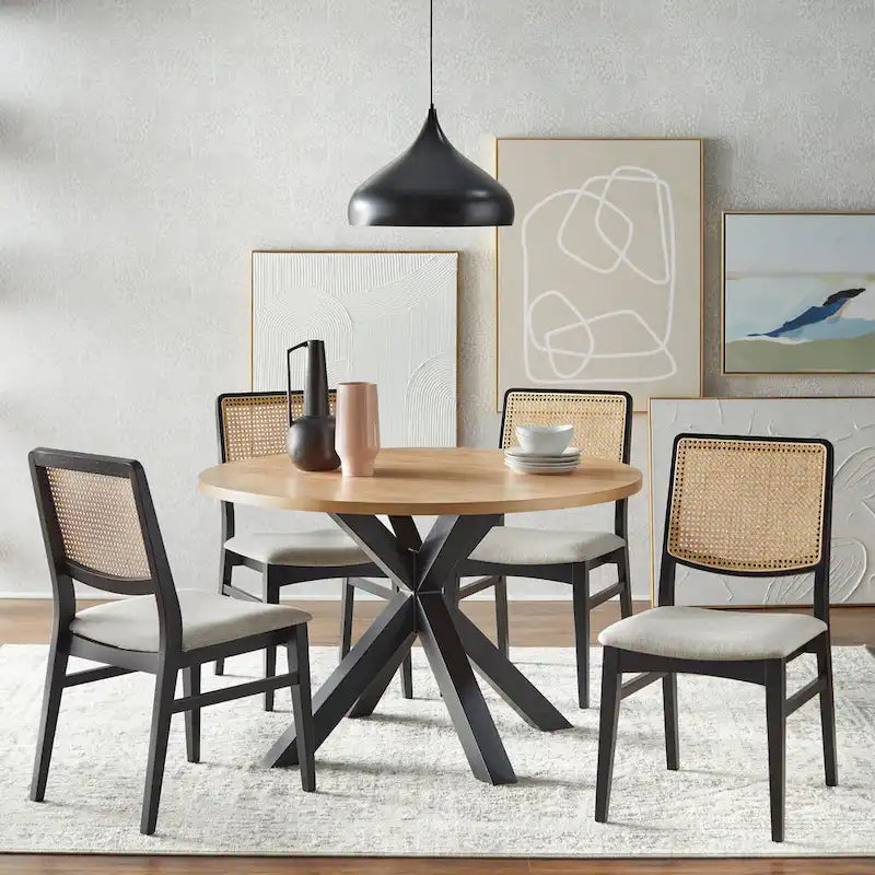 Esstisch im Mid-Century-Stil mit gekreuztem Fuß - 45 Zoll quadratisch